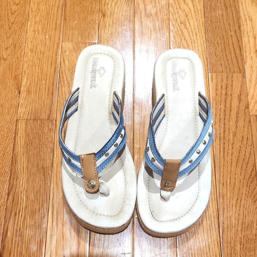 Margaritaville platform flip flops Size 10